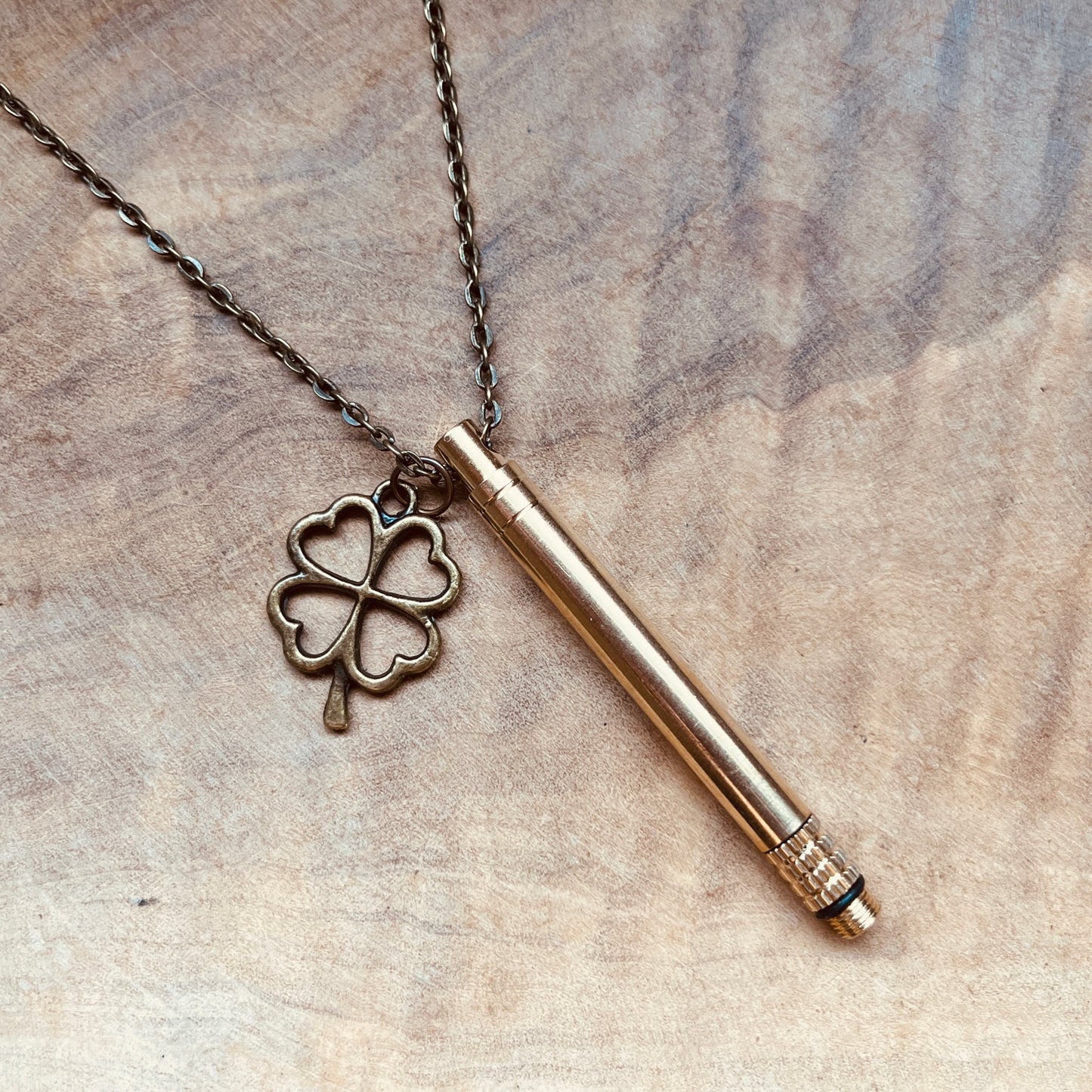 Functional Brass Stick Necklace – Hidden Tool Pendant, Everyday Carry Necklace, Tool Keychain, Toothpick, Custom Charm, Useful Necklace, Craft Jewelry, Silver Tube, Unique Gift