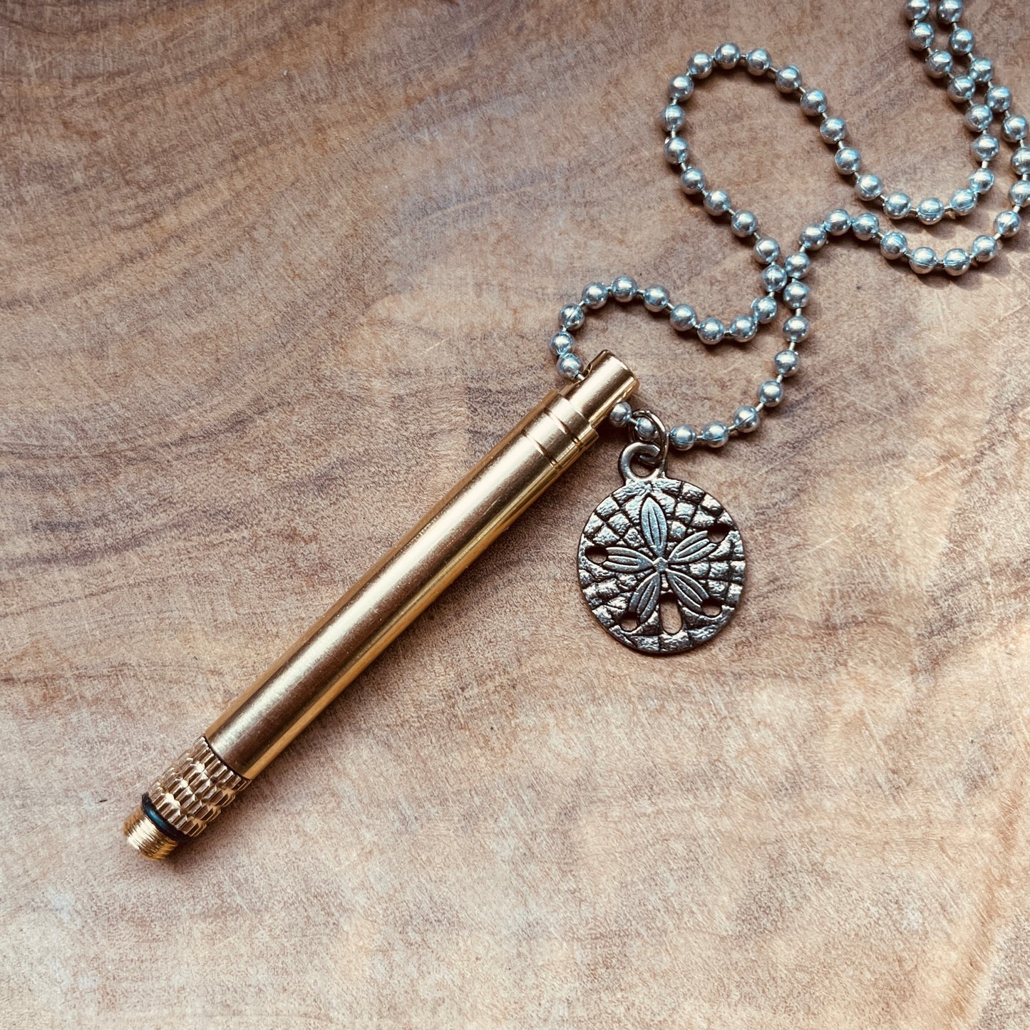 Functional Brass Stick Necklace – Hidden Tool Pendant, Everyday Carry Necklace, Tool Keychain, Toothpick, Custom Charm, Useful Necklace, Craft Jewelry, Silver Tube, Unique Gift