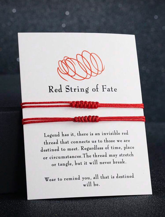 Red String of Fate Bracelets Set, Matching Couple Bracelets, Destiny Bracelet Pair, Friendship Love Bracelets, Meaningful Gift