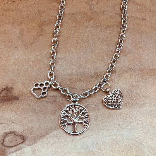 Custom Charm Necklace • Choose 3 Charms • Personalized Charm Jewelry • 22” Chain • Gift for Her • Meaningful Charm Necklace • Mix & Match