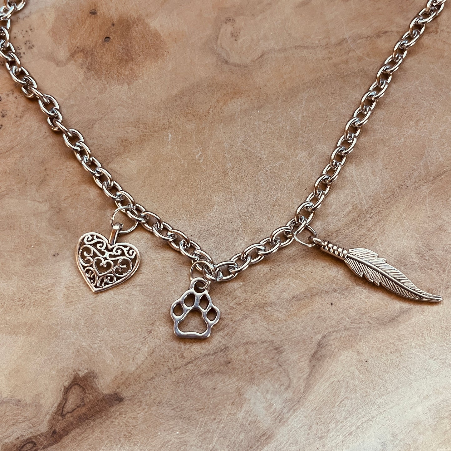 Custom Charm Necklace • Choose 3 Charms • Personalized Charm Jewelry • 22” Chain • Gift for Her • Meaningful Charm Necklace • Mix & Match