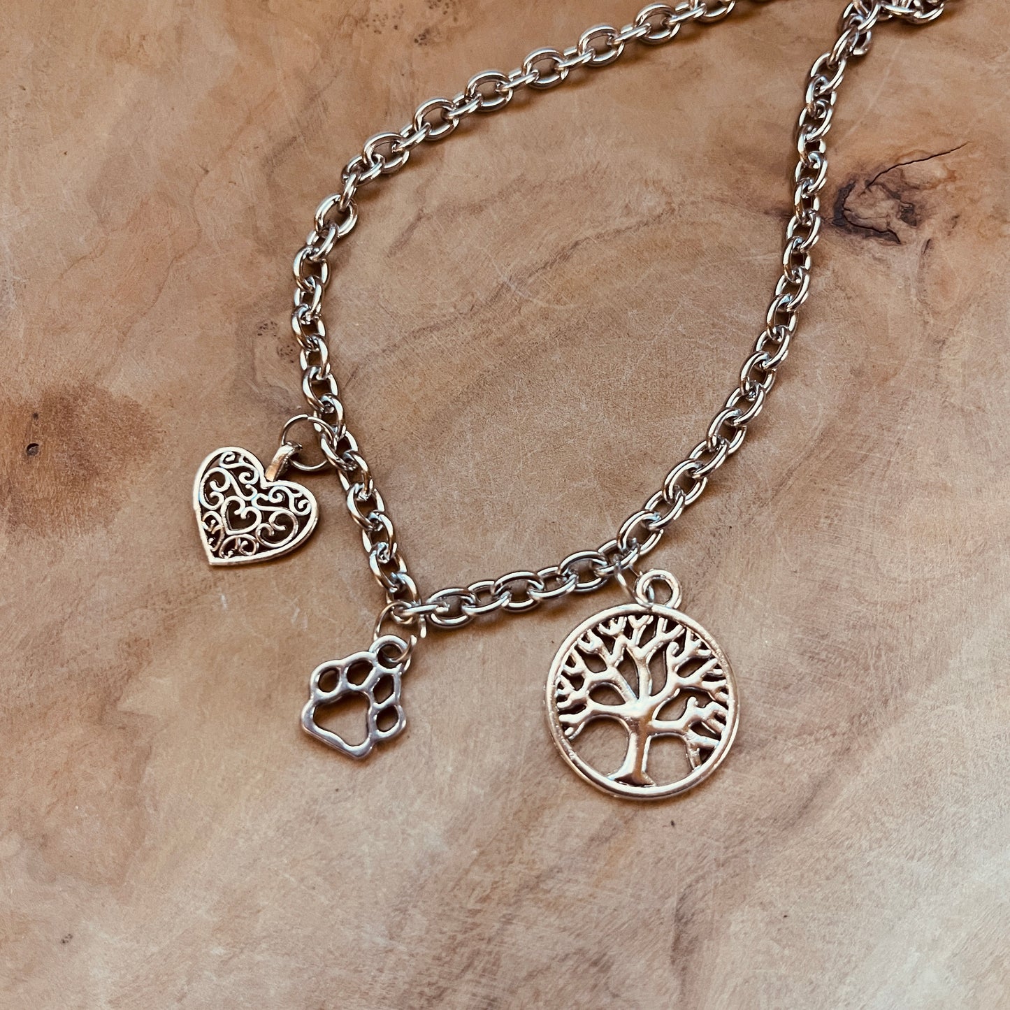 Custom Charm Necklace • Choose 3 Charms • Personalized Charm Jewelry • 22” Chain • Gift for Her • Meaningful Charm Necklace • Mix & Match