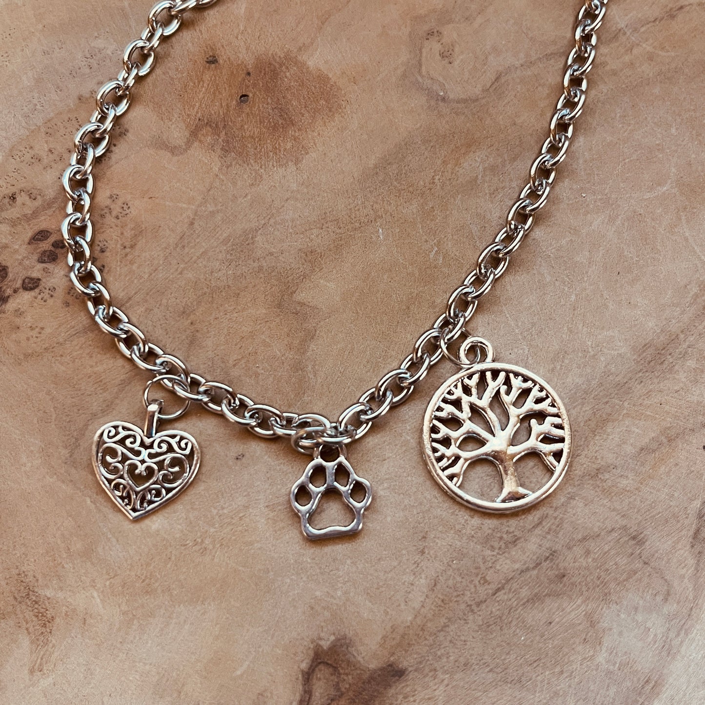 Custom Charm Necklace • Choose 3 Charms • Personalized Charm Jewelry • 22” Chain • Gift for Her • Meaningful Charm Necklace • Mix & Match