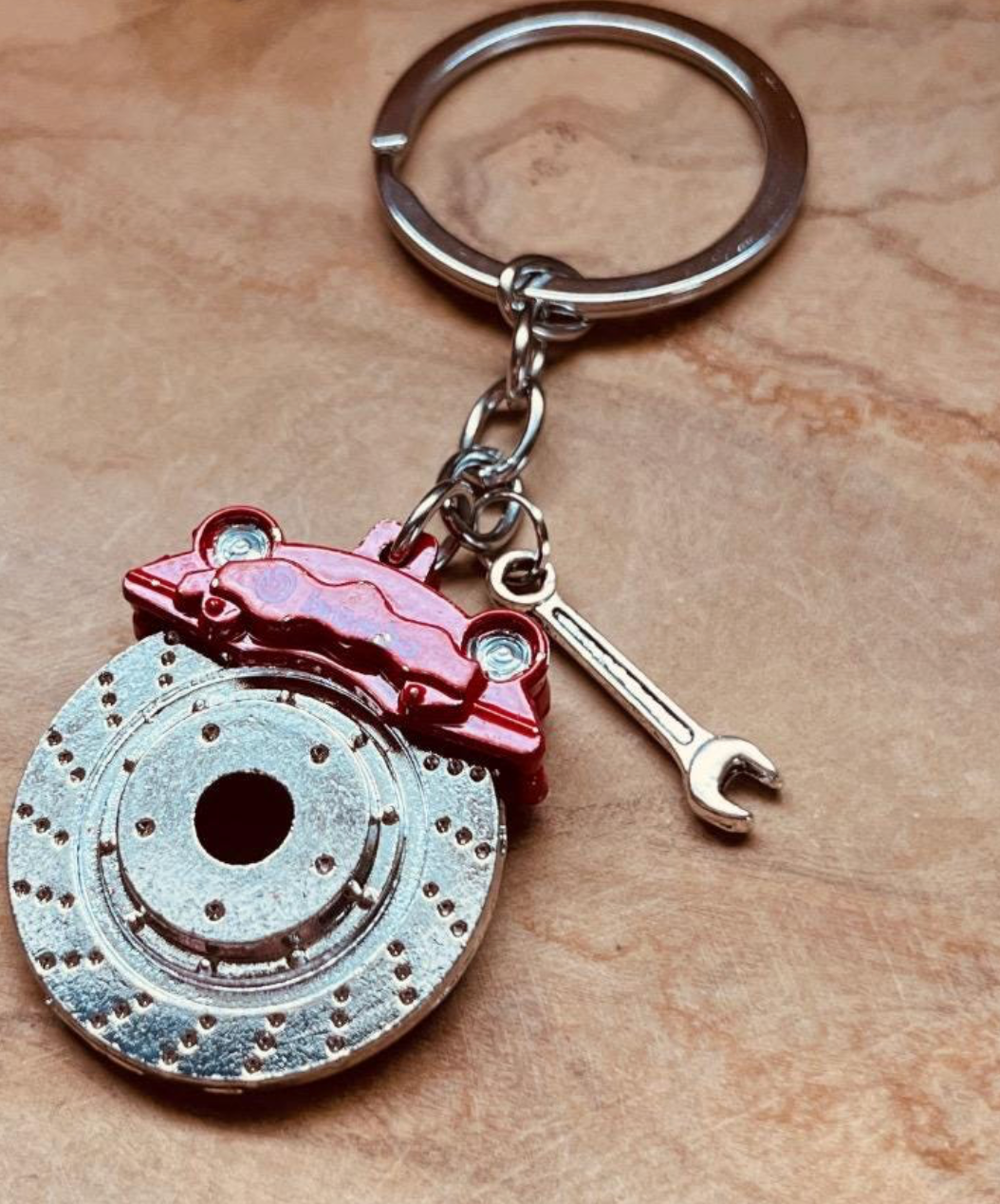 Disc Brake Keychain, Brembo Brake Rotor Keychain, Car Enthusiast Keychain, Mechanic Gift, Racing Keychain, Auto Keychain with Mini Wrench Charm