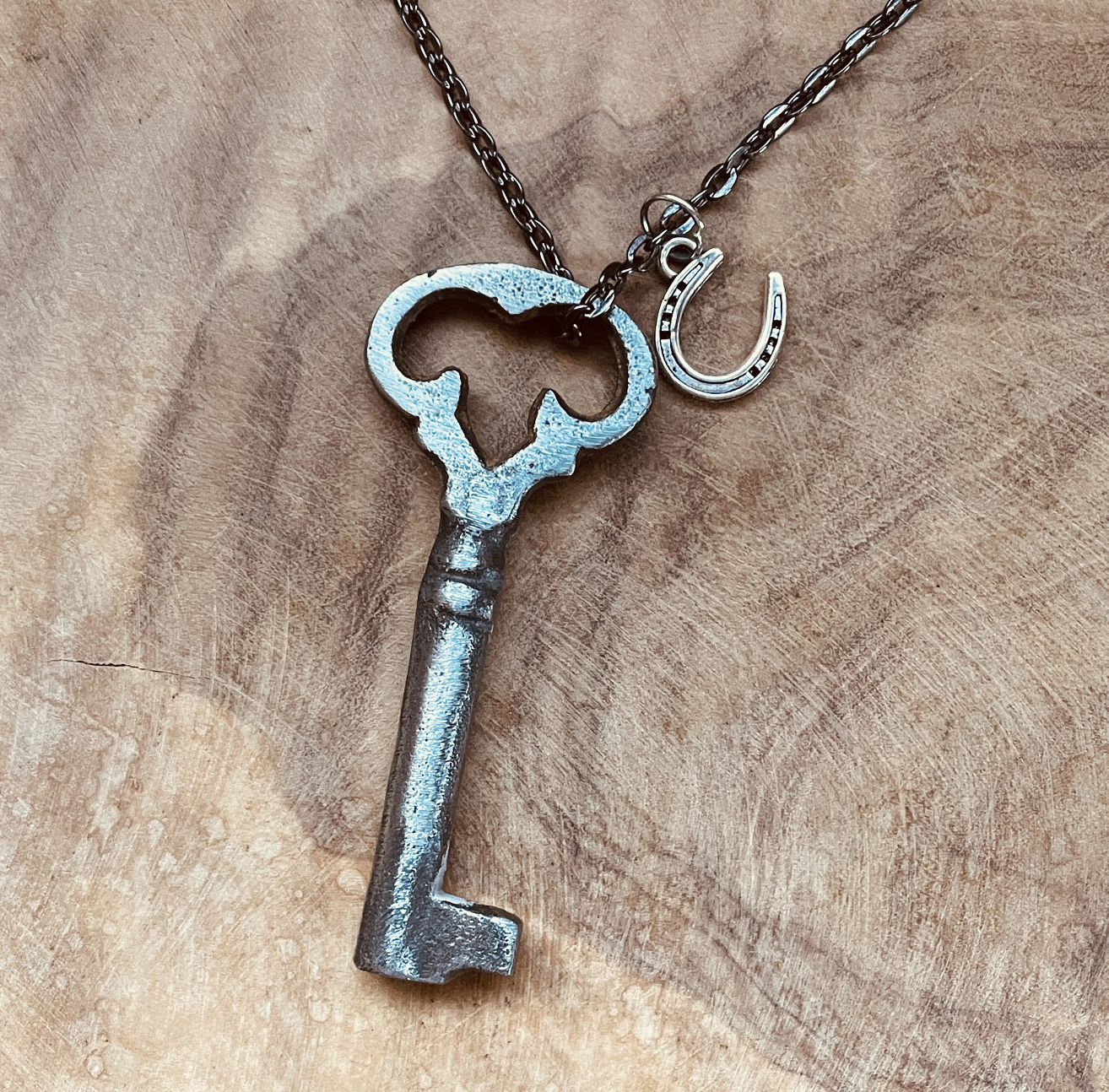 Authentic Vintage Skeleton Key Necklace or Keychain, Upcycled Antique Key Jewelry, Custom Chain & Charm Options, Rustic Key Pendant Gift