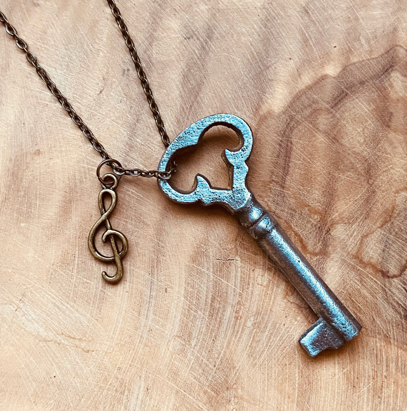 Authentic Vintage Skeleton Key Necklace or Keychain, Upcycled Antique Key Jewelry, Custom Chain & Charm Options, Rustic Key Pendant Gift