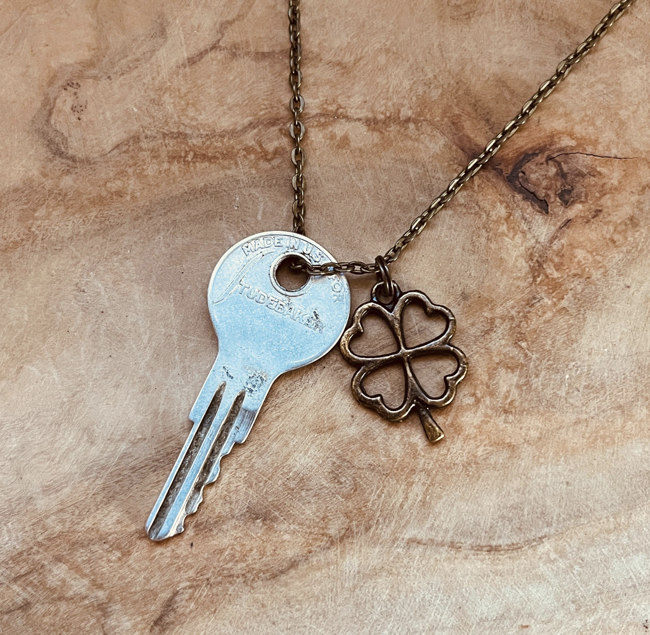 Vintage Studebaker Key Necklace or Keychain, Upcycled Car Key Jewelry, Classic Studebaker Accessories, Custom Chain & Charm Options