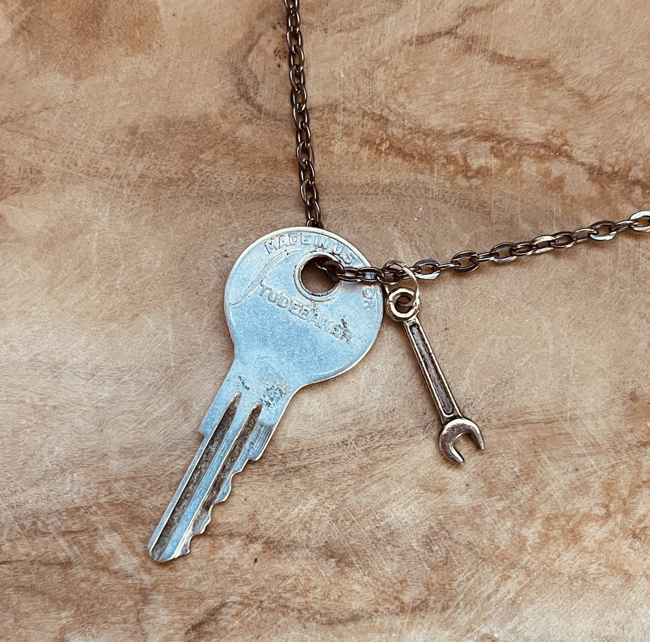 Vintage Studebaker Key Necklace or Keychain, Upcycled Car Key Jewelry, Classic Studebaker Accessories, Custom Chain & Charm Options