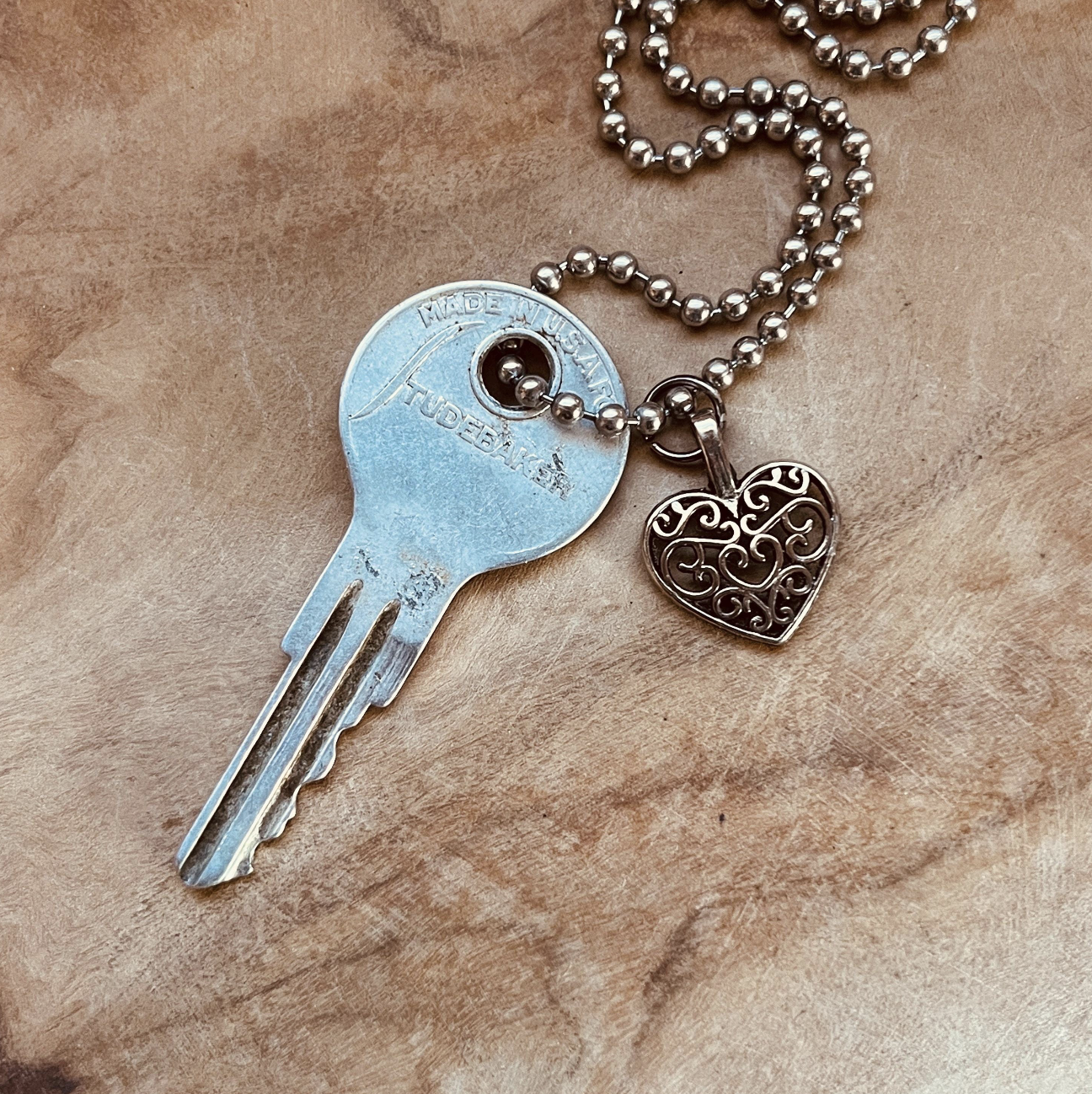 Vintage Studebaker Key Necklace or Keychain, Upcycled Car Key Jewelry, Classic Studebaker Accessories, Custom Chain & Charm Options
