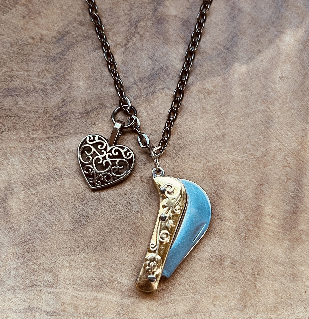 Mini Knife Necklace or Keychain, Vintage Style Pocket Knife Pendant with Custom Chain & Charm