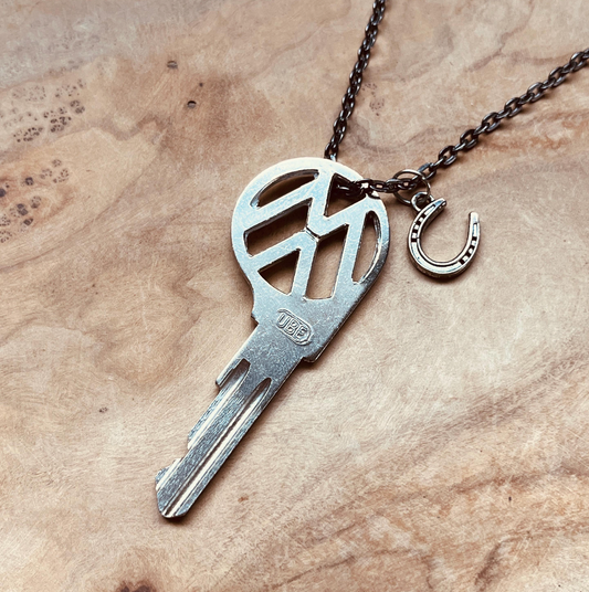 Vintage Volkswagen Key Necklace or Keychain, Upcycled VW Key Jewelry, Beetle, Bus, Jetta, Golf, GTI