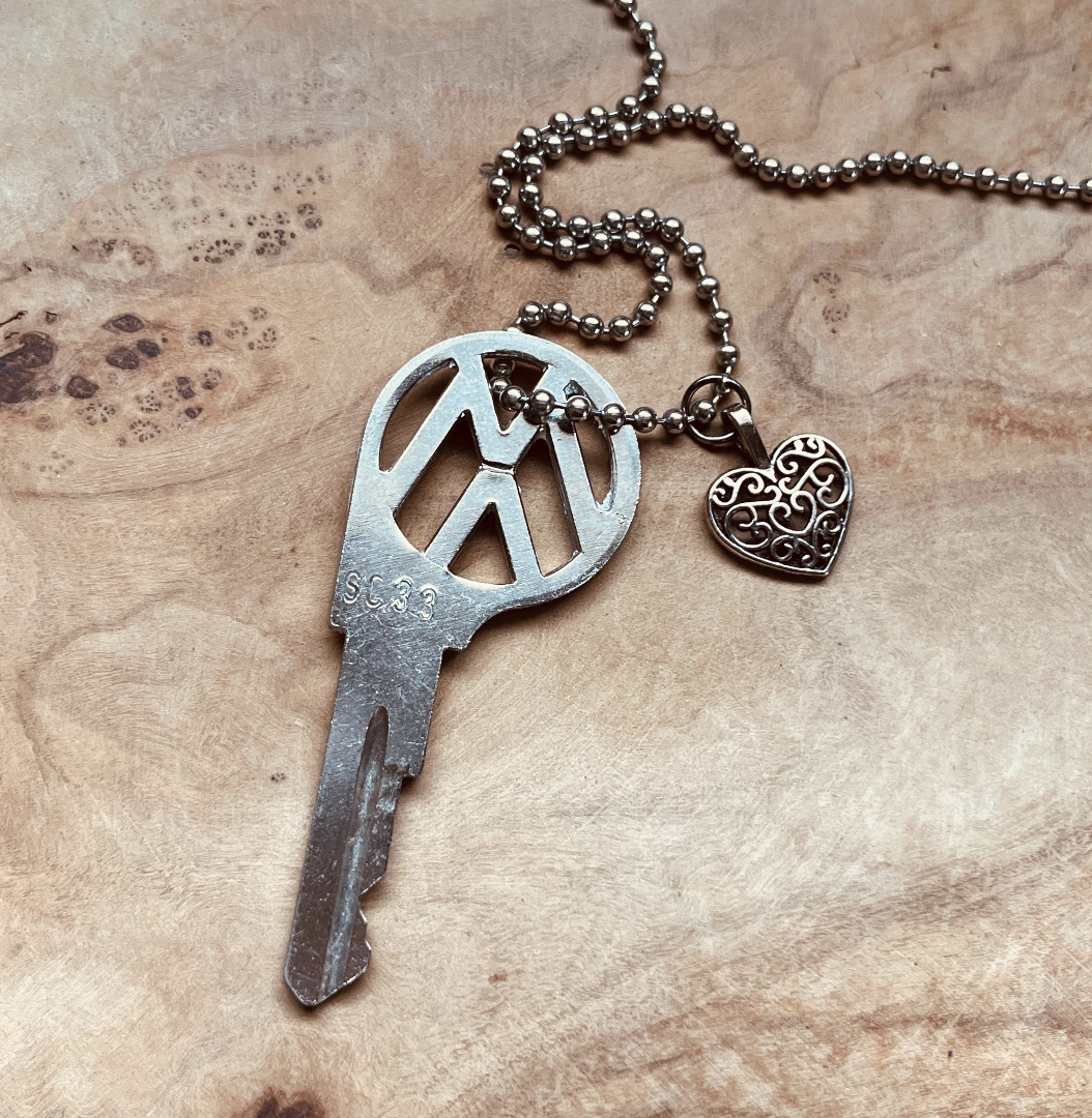 Vintage Volkswagen Key Necklace or Keychain, Upcycled VW Key Jewelry, Beetle, Bus, Jetta, Golf, GTI
