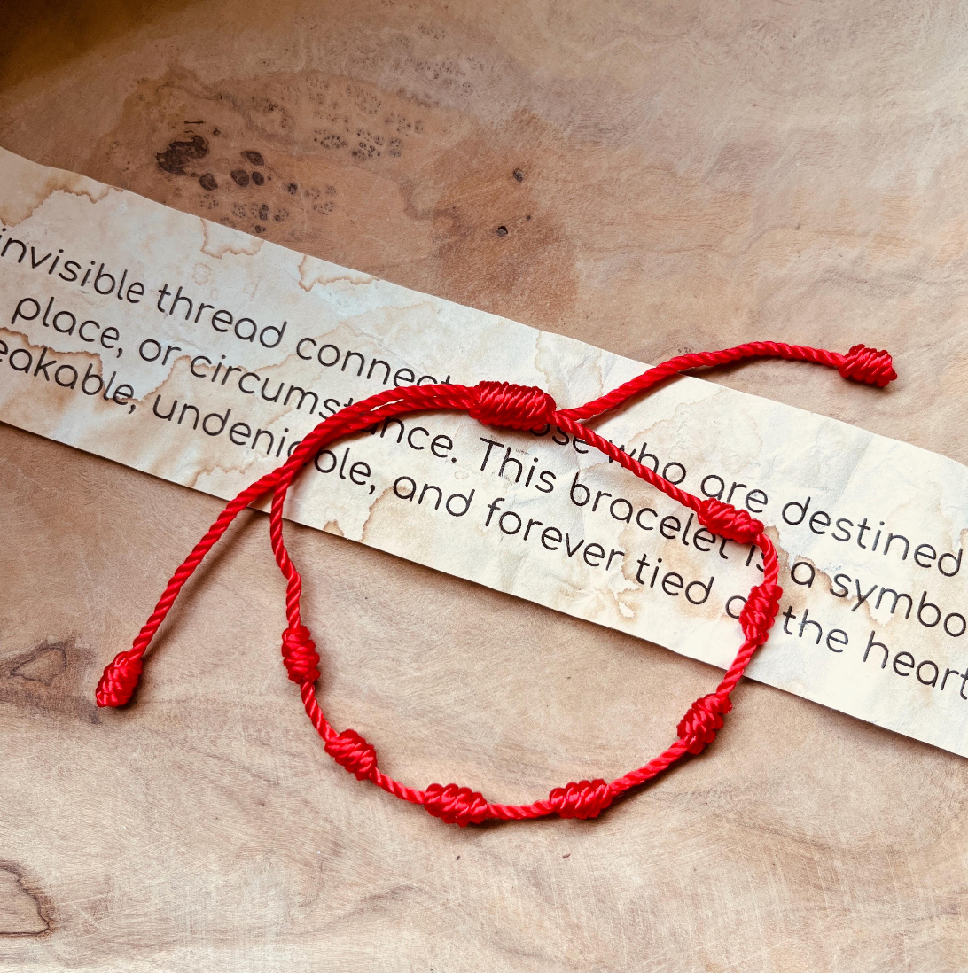 Red String of Fate Bracelet, Invisible Thread Bracelet, Soulmate Destiny Bracelet, Adjustable Red String Bracelet Gift