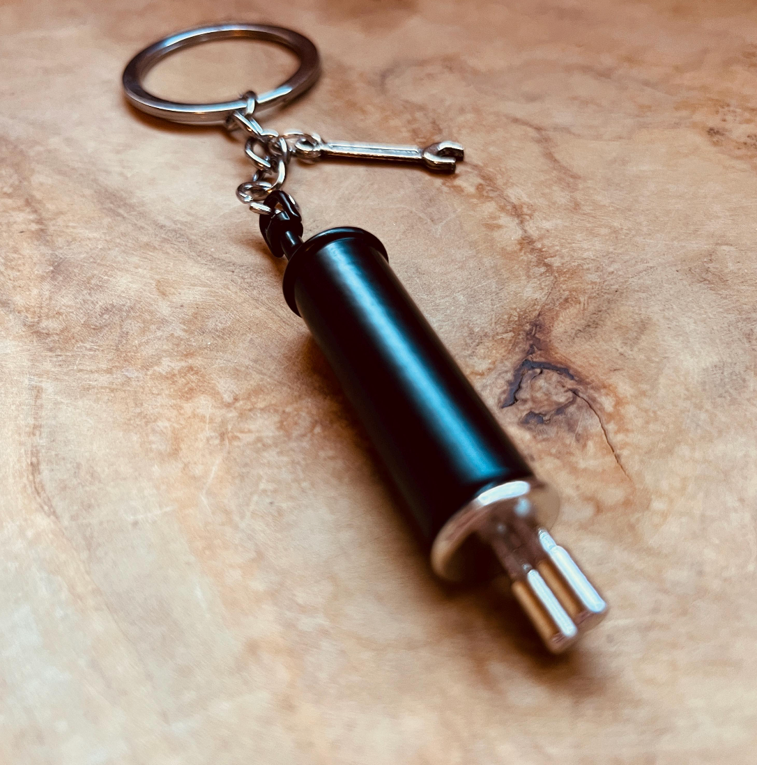 Exhaust Pipe Keychain with Wrench Charm, Car Enthusiast Keychain, Mechanic Keychain, Automotive Gift for Car Lovers, Gearhead Accessories