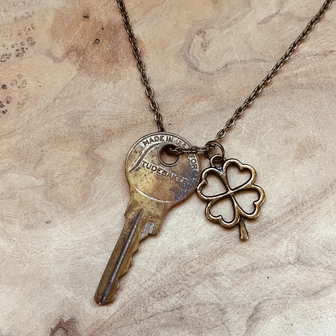 Authentic Vintage Studebaker Car Key Necklace or Keychain, Studebaker Champion, Commander, Lark, Hawk, Avanti Key Jewelry