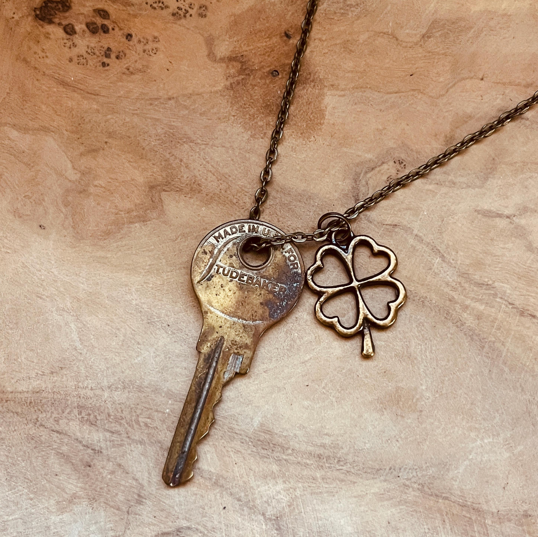 Authentic Vintage Studebaker Car Key Necklace or Keychain, Studebaker Champion, Commander, Lark, Hawk, Avanti Key Jewelry