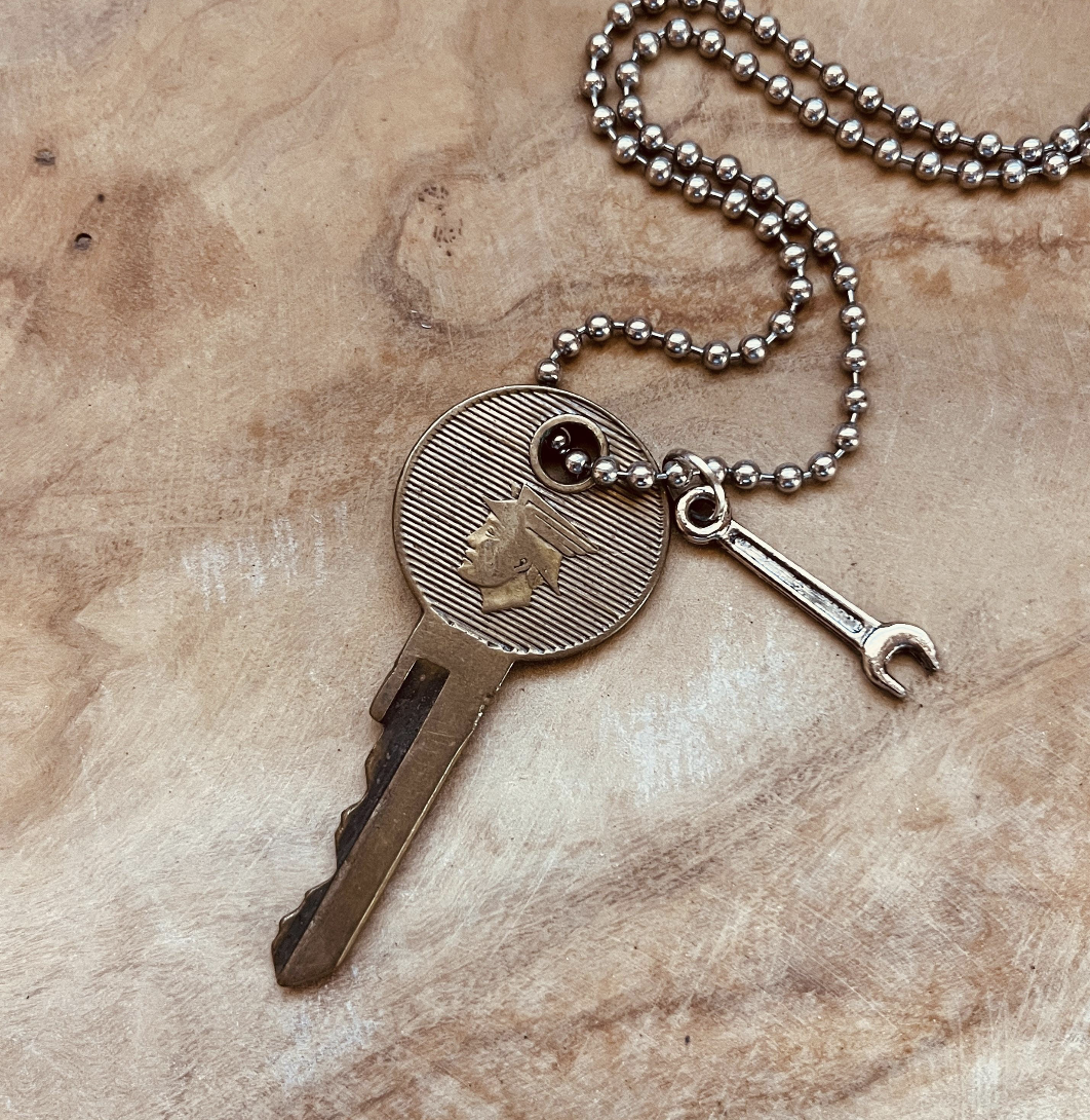 Vintage Mercury Car Key Necklace or Keychain, Cougar, Comet, Monterey, Marquis, Montego, Grand Marquis, Custom Chain Charm