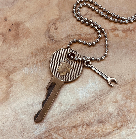 Vintage Mercury Car Key Necklace or Keychain, Cougar, Comet, Monterey, Marquis, Montego, Grand Marquis, Custom Chain Charm