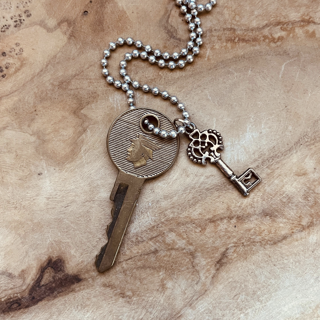 Vintage Mercury Car Key Necklace or Keychain, Cougar, Comet, Monterey, Marquis, Montego, Grand Marquis, Custom Chain Charm