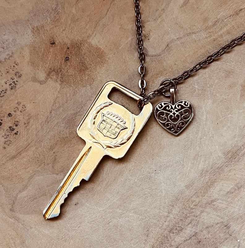 Vintage Cadillac Key Necklace, Escalade, DeVille, Eldorado, Fleetwood, Seville, Classic Cadillac Keychain Jewelry