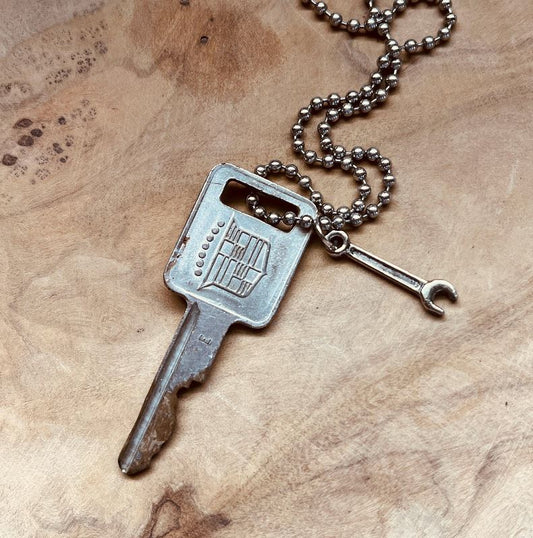 Vintage Cadillac Key Necklace, DeVille, Escalade, Eldorado, Fleetwood, Seville, Classic Cadillac Keychain Jewelry
