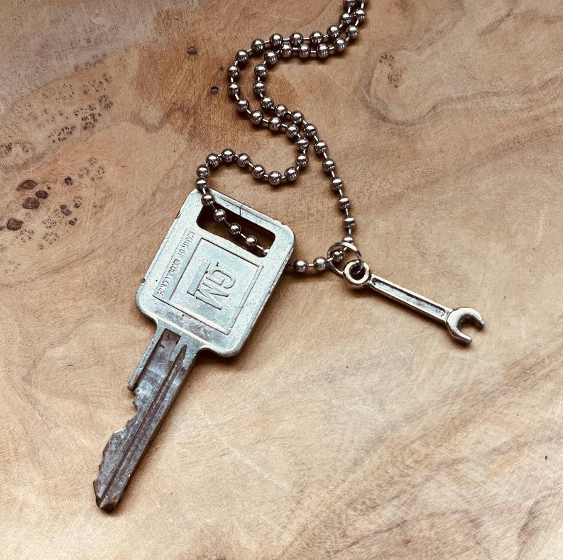 Vintage Cadillac Key Necklace, DeVille, Escalade, Eldorado, Fleetwood, Seville, Classic Cadillac Keychain Jewelry