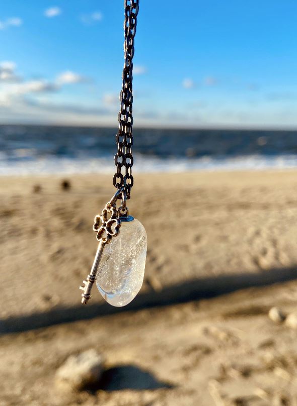 Cape May Diamond Necklace, Beach Stone, Quartz, Raw Diamond Pendant, Cape May Diamonds, Personalized Jewelry, Crystal, New Jersey, Rare Gem