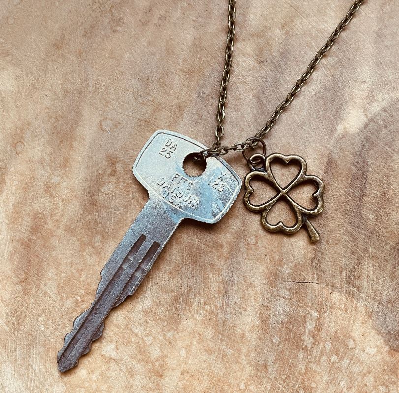 Vintage Datsun Key Necklace, 240Z 260Z 280Z 510 Pickup, Classic Datsun Keychain Jewelry