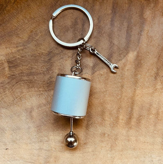 Gear Shifter Keychain, Moving Gear Shift Keychain, Automotive Keychain with Wrench Charm