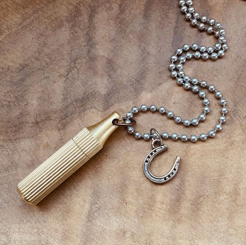 Mini Blade Necklace or Keychain, Brass Utility Knife Pendant, Functional Pendant, Personalized Charm Necklace, Everyday Carry Jewelry