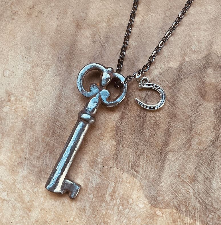 Authentic Vintage Skeleton Key Necklace or Keychain, Antique Skeleton Key Jewelry, Custom Chain & Charm (Copy)