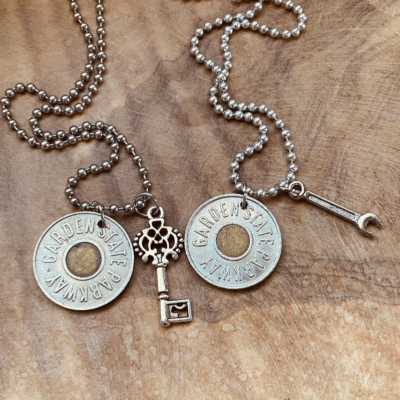 Authentic New Jersey Transit Token Necklace Vintage NJ Transit Coin Jewelry Custom Chain Charm