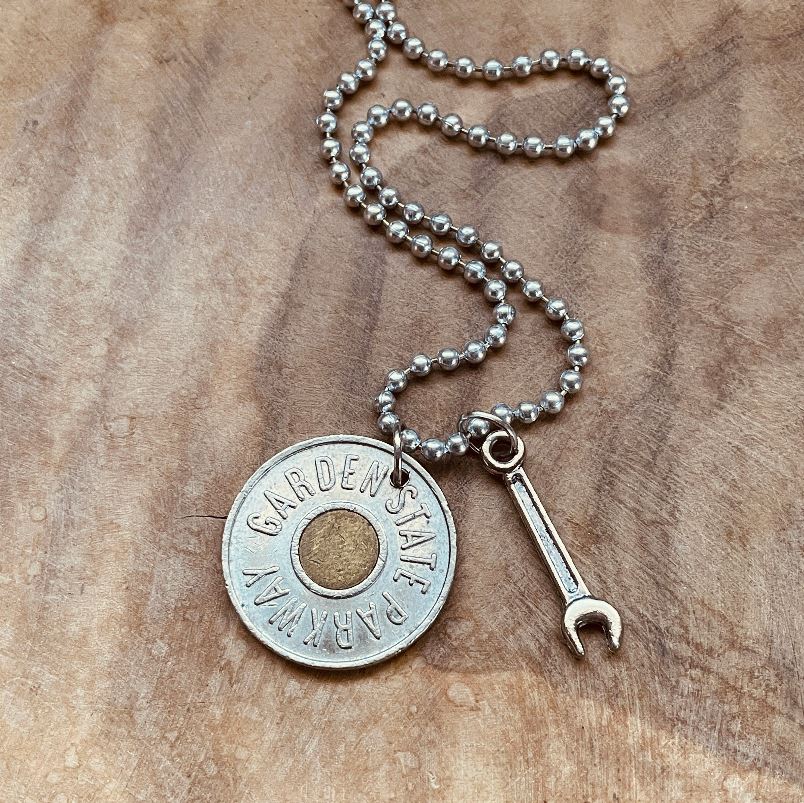 Authentic New Jersey Transit Token Necklace Vintage NJ Transit Coin Jewelry Custom Chain Charm