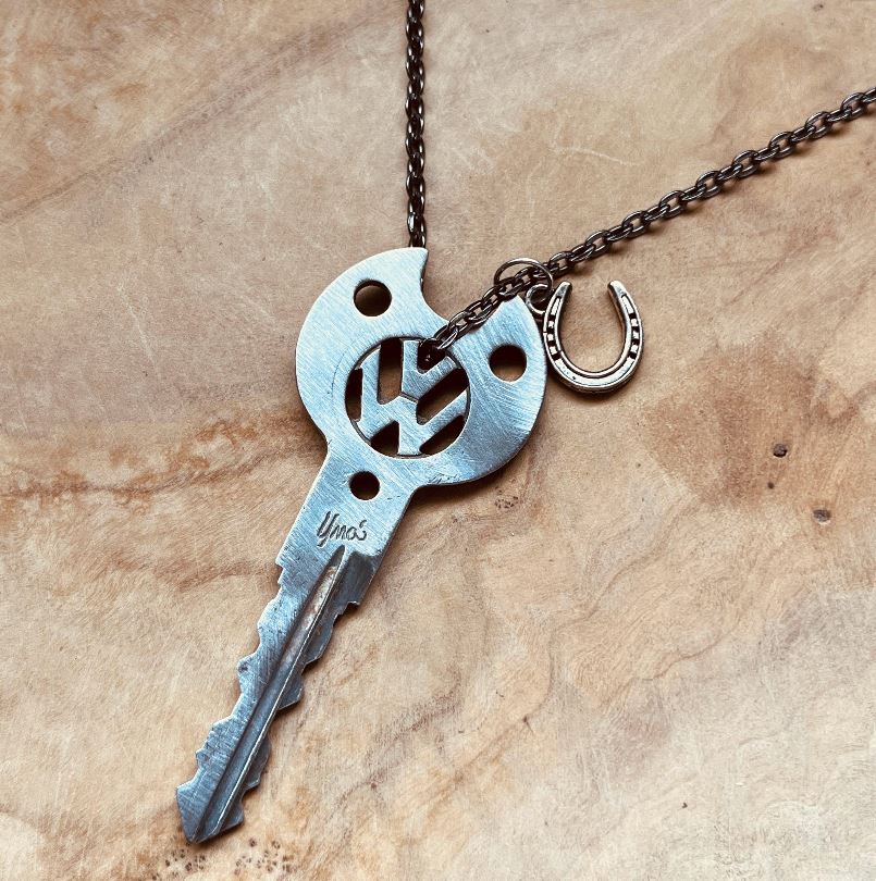 Vintage Volkswagen Key Necklace or Keychain, Upcycled VW Key Jewelry, Beetle, Bus, Jetta, Golf, GTI