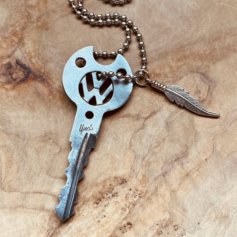 Vintage Volkswagen Key Necklace or Keychain, Upcycled VW Key Jewelry, Beetle, Bus, Jetta, Golf, GTI