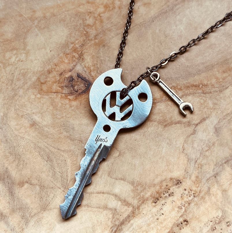 Vintage Volkswagen Key Necklace or Keychain, Upcycled VW Key Jewelry, Beetle, Bus, Jetta, Golf, GTI