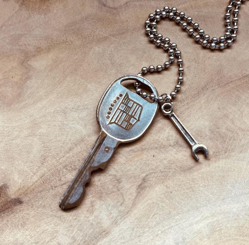 Vintage Cadillac Key Necklace, DeVille, Escalade, Eldorado, Fleetwood, Seville, Classic Cadillac Keychain Jewelry (Copy)