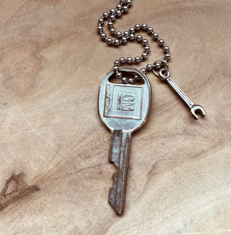 Vintage Cadillac Key Necklace, DeVille, Escalade, Eldorado, Fleetwood, Seville, Classic Cadillac Keychain Jewelry (Copy)